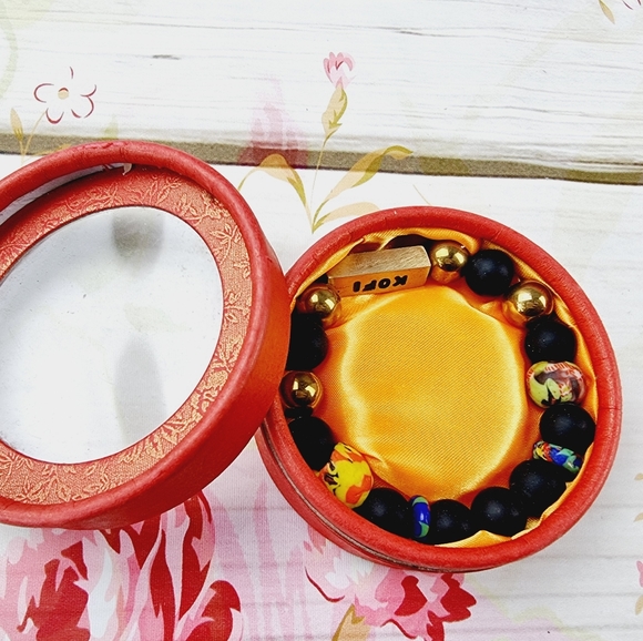 Authentic African men's beads bracelet elastic - Picture 5 of 11